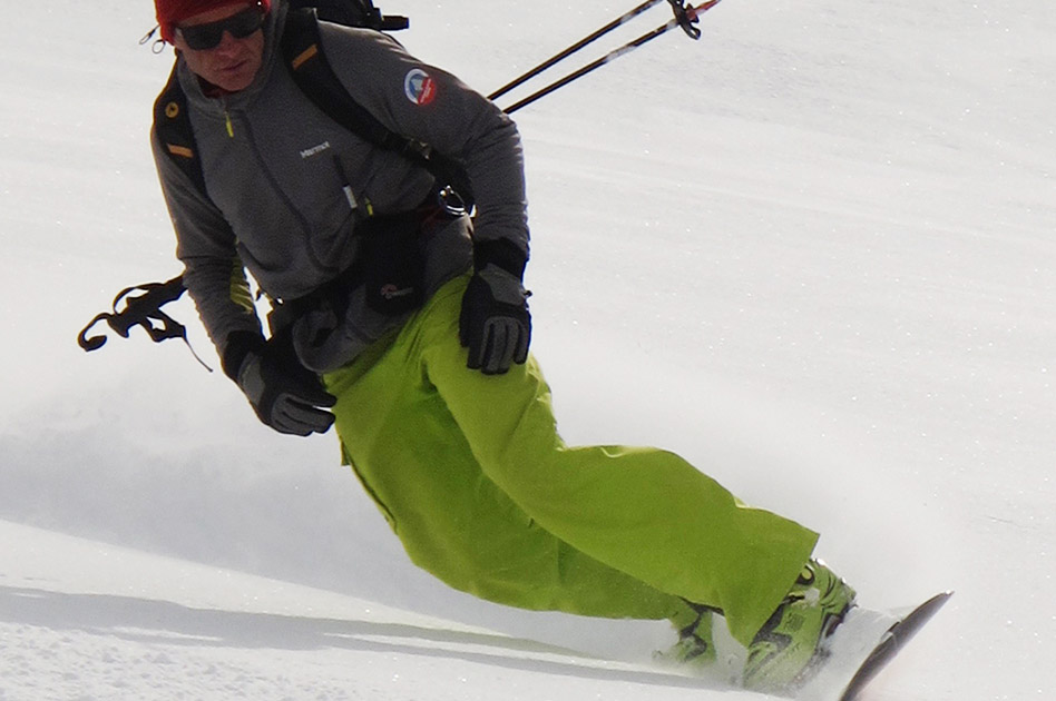 Skiing at the Durrand Glacier Chalet