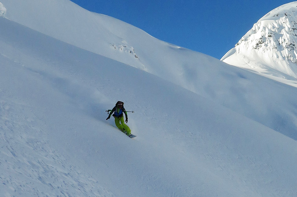 Skiing at the Durrand Glacier Chalet