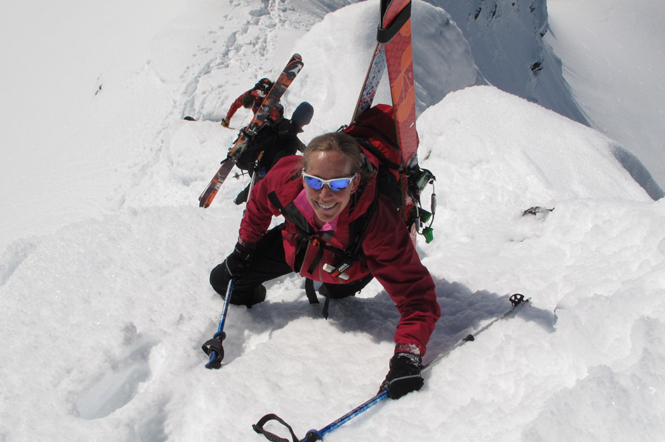 Skiing the alpine at the Durrand Glacier