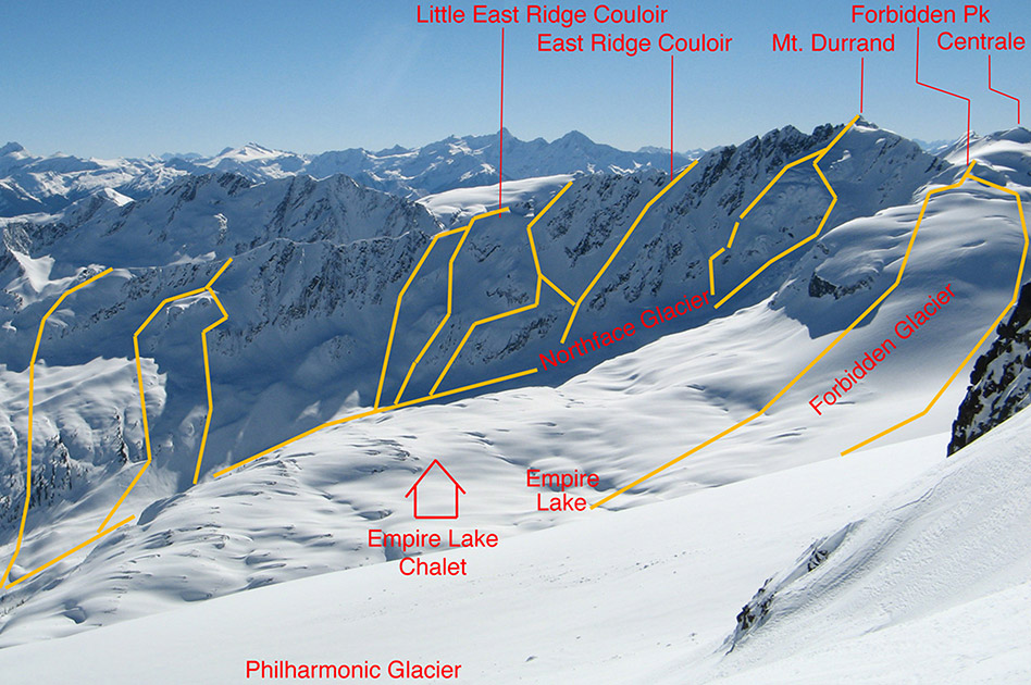 Ski Terrain at the Durrand Glacier Chalet