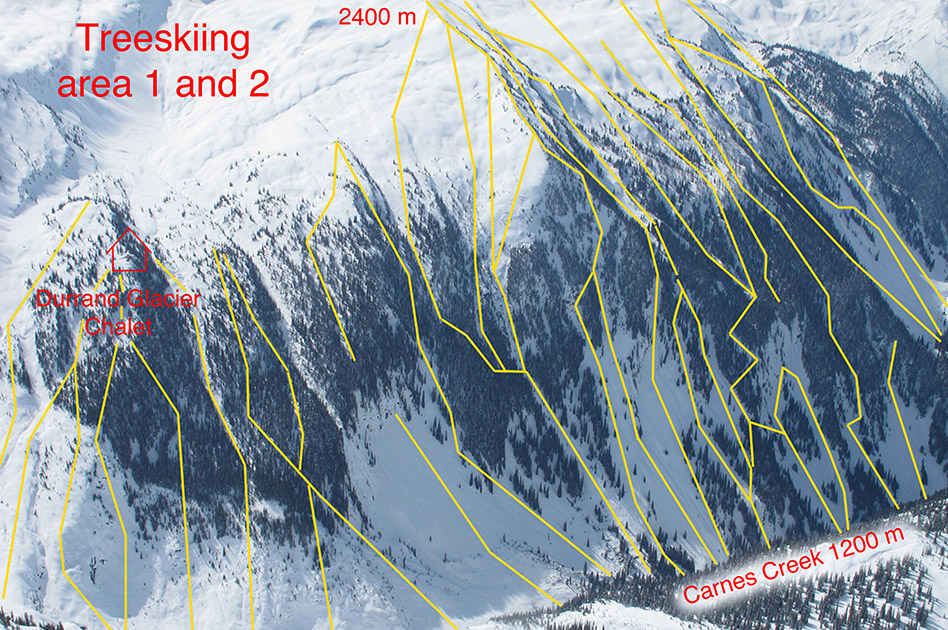 Ski Terrain at the Durrand Glacier Chalet